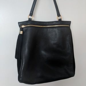 Margot Black Large Leather Shoulder Bag!